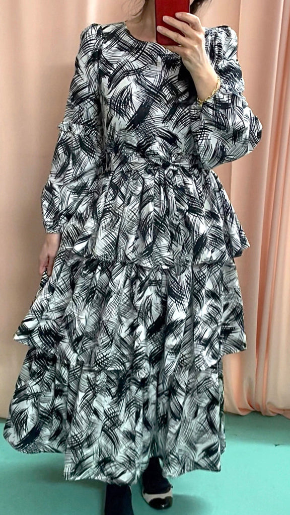 The Carousel Dress in Monochrome
